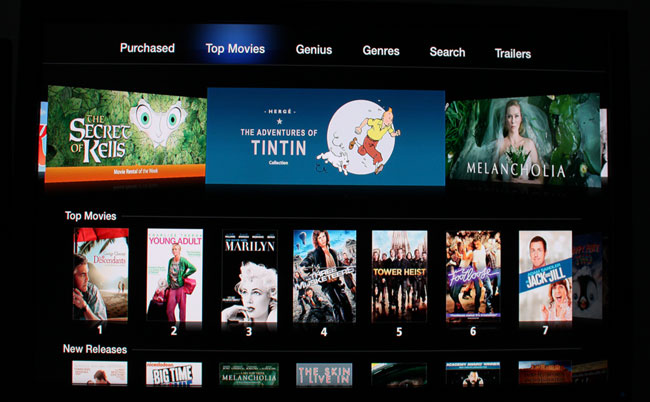 Movie rentals on the Apple TV box