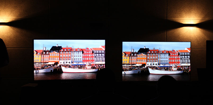 LCD to the left vs. OLED to the right