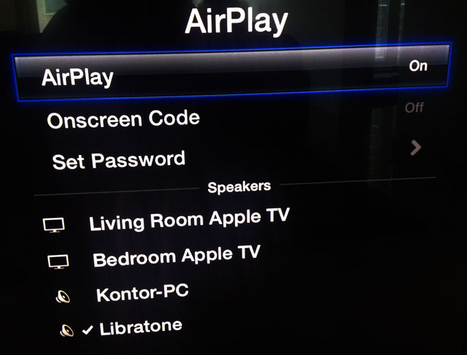 Wireless sound via Apple TV