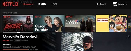 Netflix interface