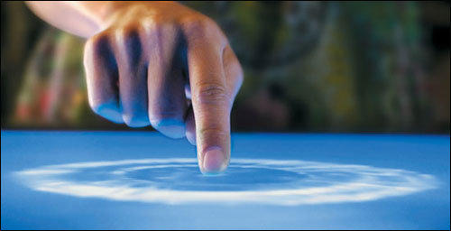 Microsoftâ€™s touch screen changes shape when touched