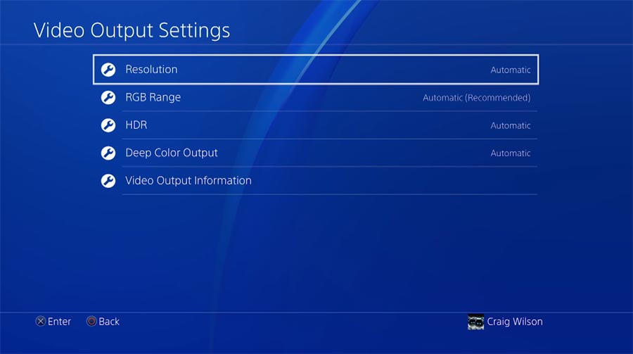PlayStation 4 Pro 4K HDR settings
