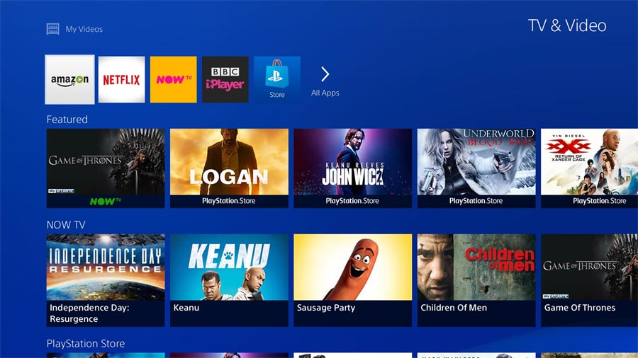 TV & Video on PlayStation 4