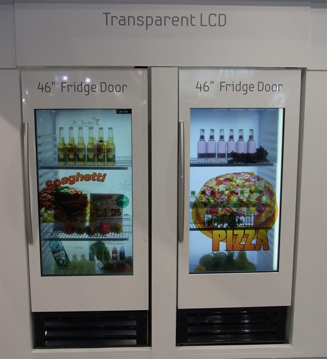 Samsung’s 46-inch transparent LCDs used in refrigerator