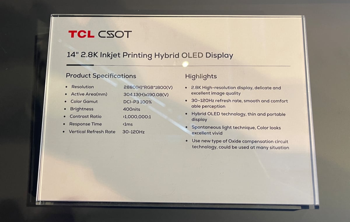 TCL CSOT OLED